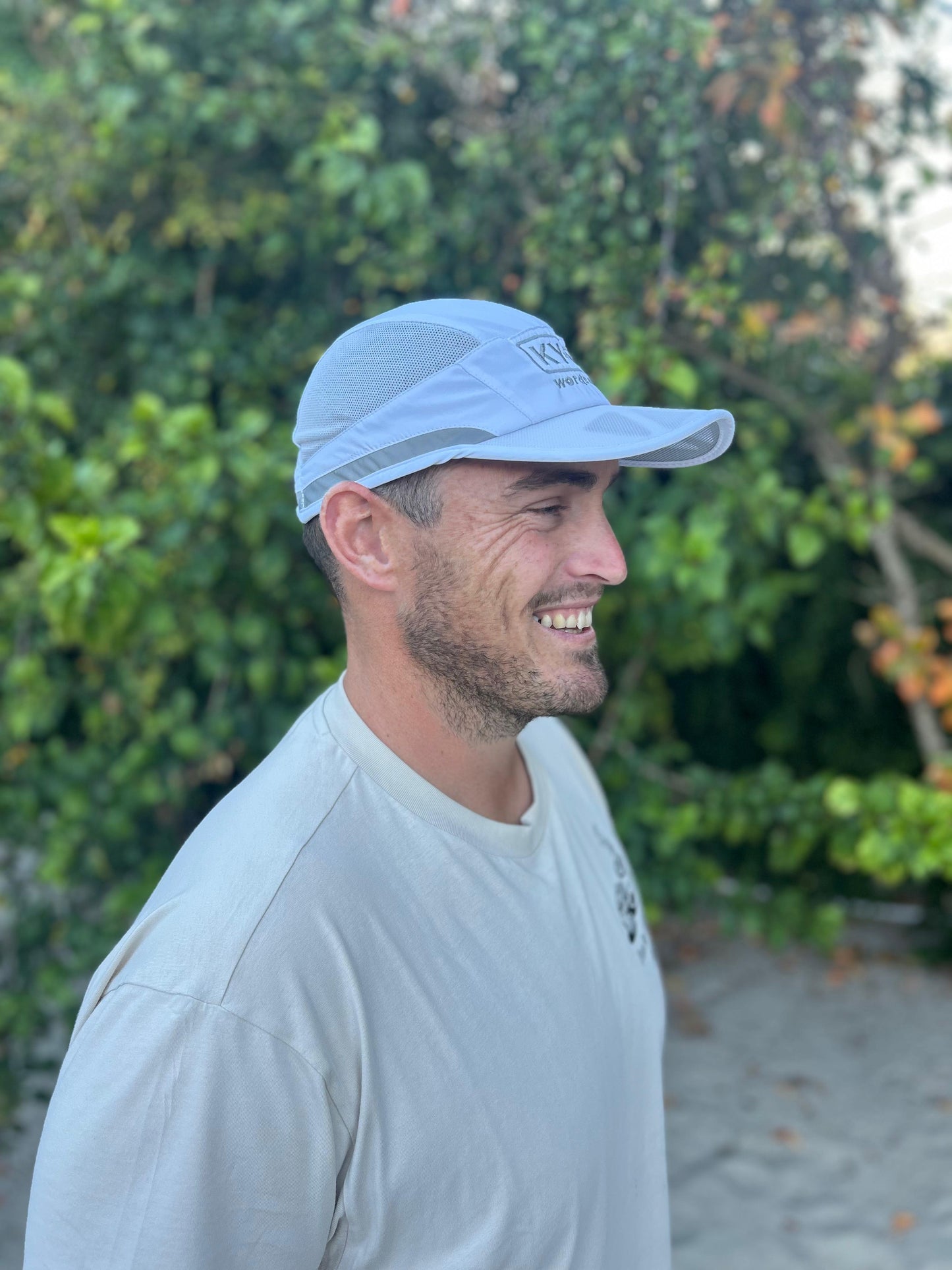 White KY-ND Reflective Running Cap 'words matter'