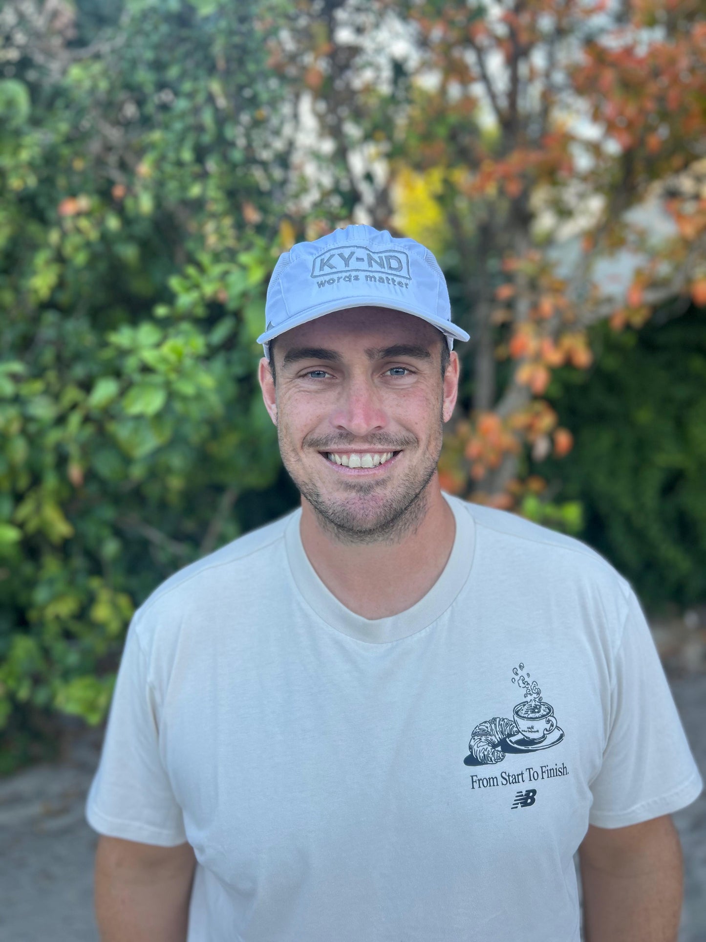 White KY-ND Reflective Running Cap 'words matter'