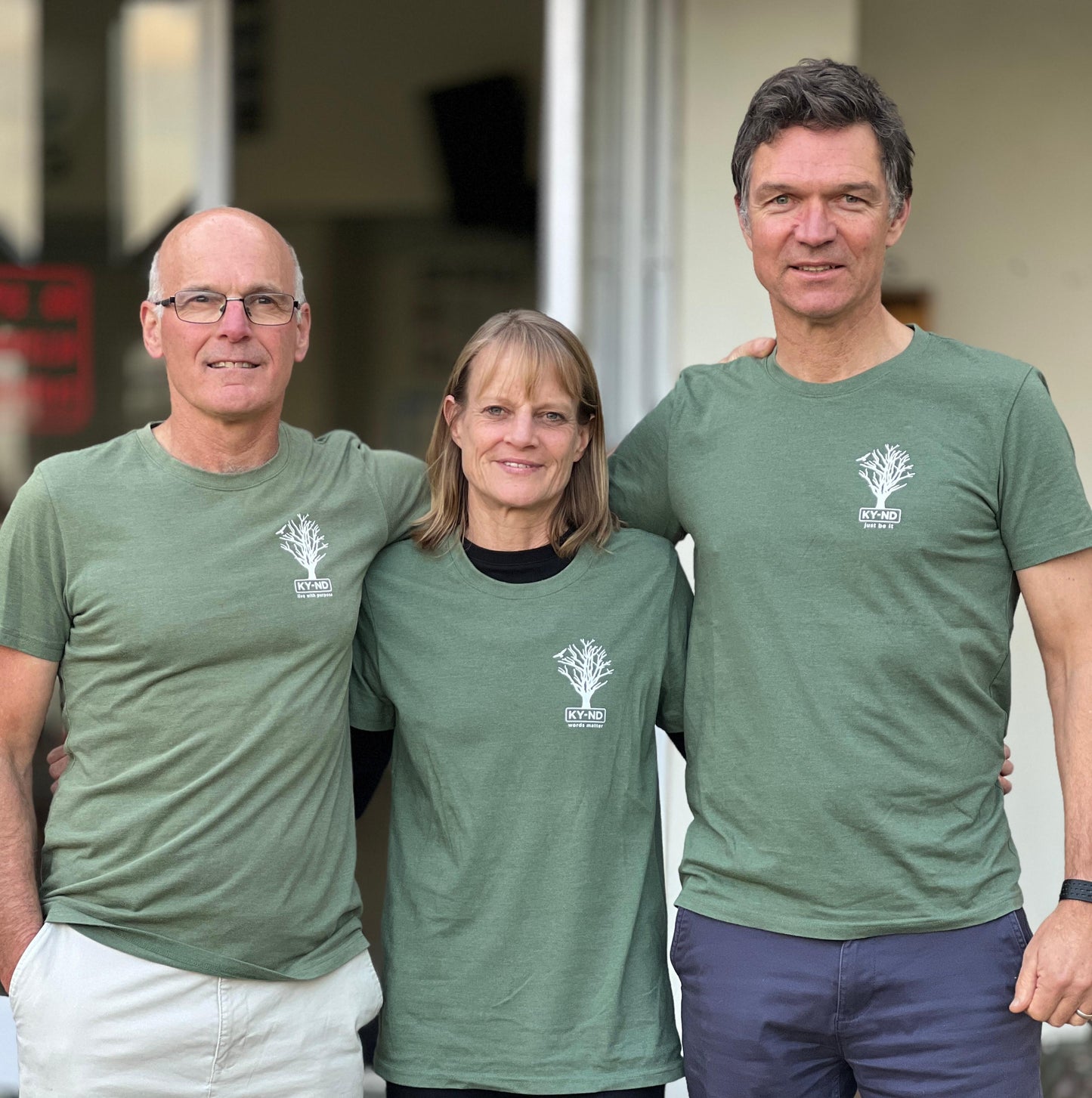 KY-ND 'live with purpose' green T-shirt with white logo