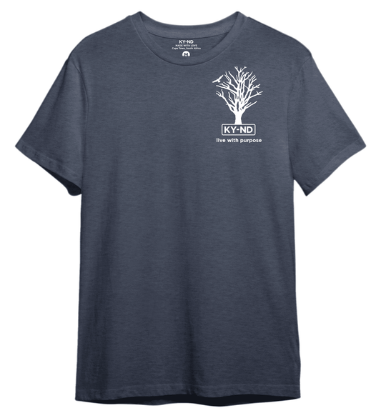 KY-ND 'live with purpose' ink T-shirt with white logo