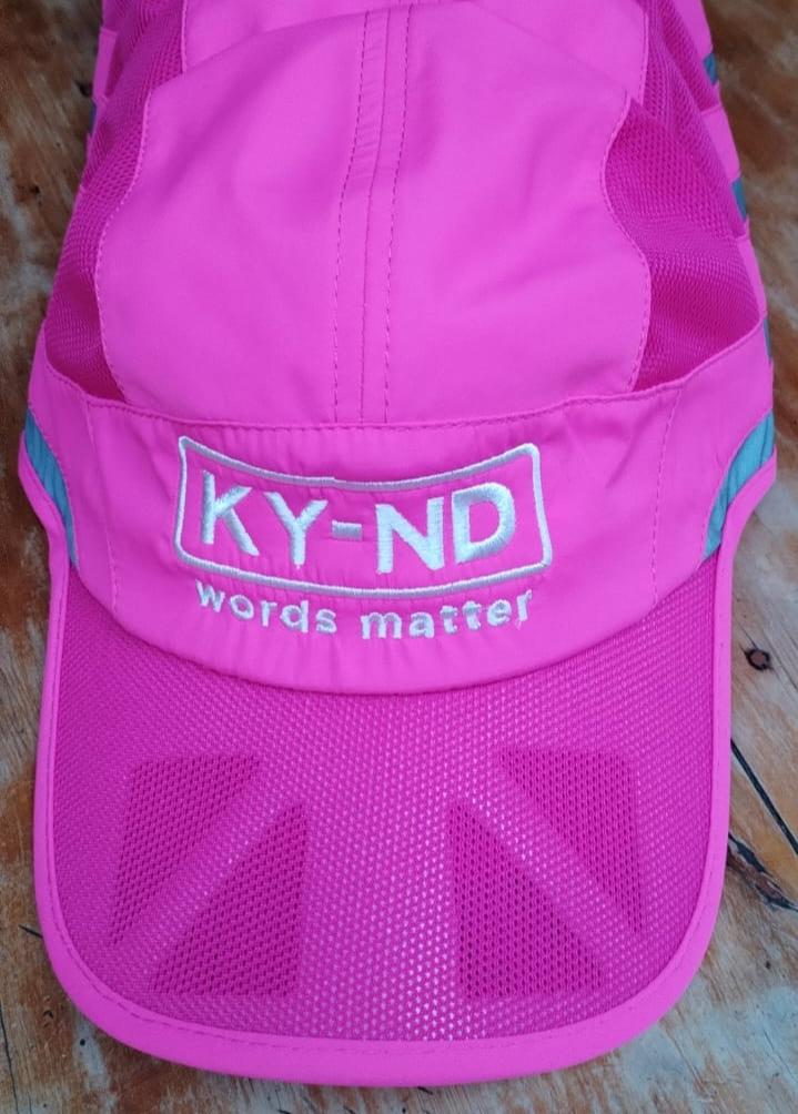 Pink KY-ND Reflective Running Cap 'words matter'