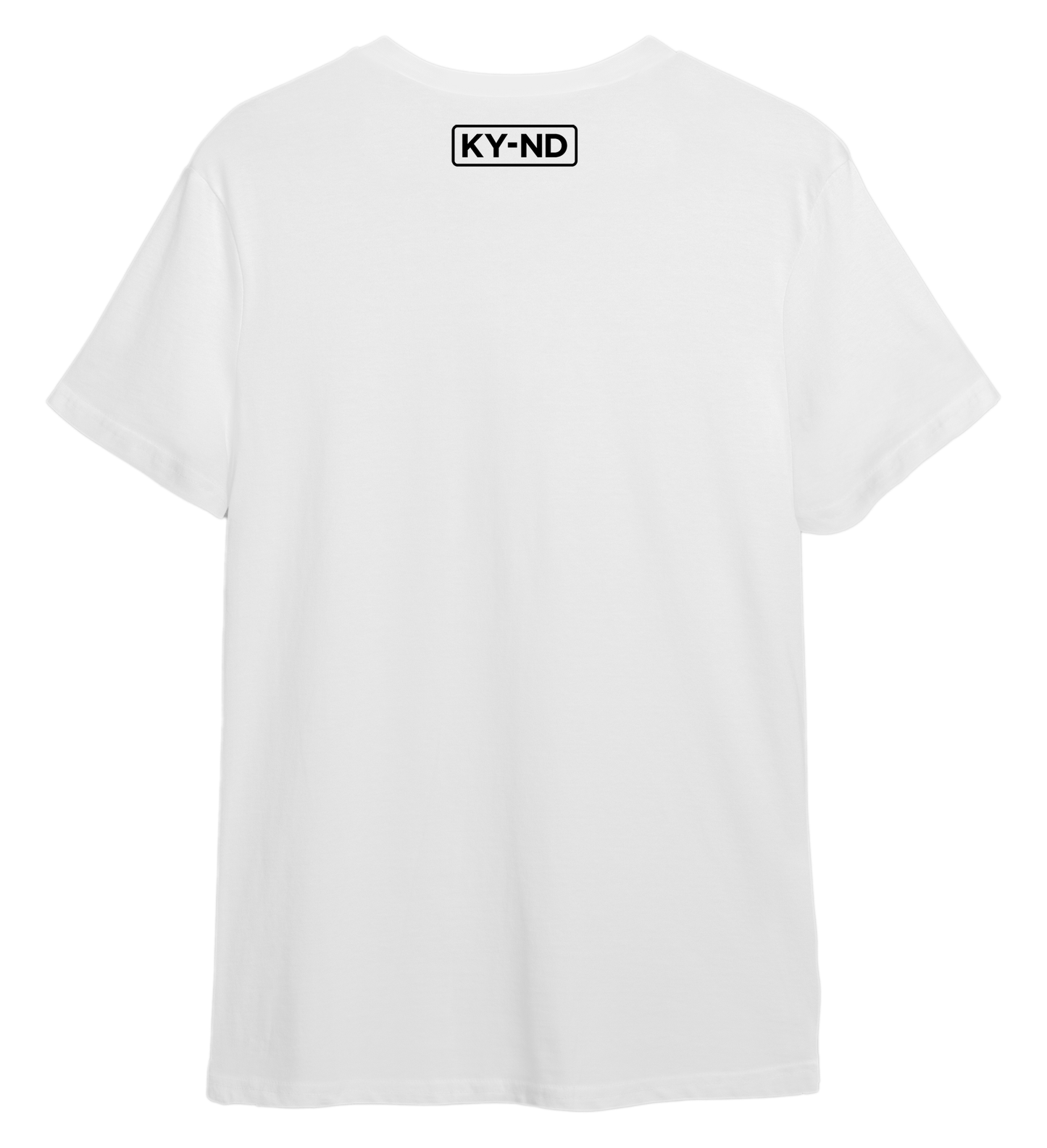 KY-ND 'live with purpose' white T-shirt with black logo